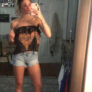 Free people strapless blouse